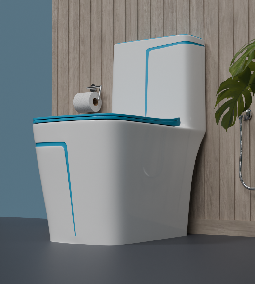 BRIZENTA Ceramic Western Washdown Color Commode For Bathroom with S Trap for Bathroom India